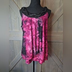 Dressbarn Paisley Sleeveless Blouse sz Large